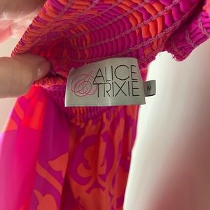 Pink & orange Alice & Trixie Maxie halter dress with detail on top